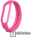  Okosóra szíj - VILÁGOSLILA - szilikon, 260mm hosszú, 135mm-től 235mm-es méretű csuklóig ajánlott - Xiaomi Mi Band 5 / Mi Band 6 / Mi Band 7 / Amazfit Band 5