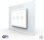 LIVOLO Intrerupator Triplu Cap Scara / Cruce Wi-Fi cu Touch LIVOLO, standard italian - Serie Noua, Alb