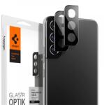 Spigen OPTIK kameravédő üveg 2db (lekerekített szél, karcálló, 9H) FEKETE Samsung Galaxy S22 5G (SM-S901), Samsung Galaxy S22 Plus 5G (SM-S906) (AGL04146)
