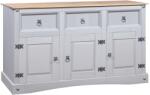 vidaXL Servantă gri, 132x43x78 cm, lemn masiv pin mexican, gama Corona (282633) Comoda