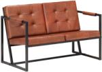 vidaXL Canapea cu 2 locuri, maro, piele naturală de capră (288283) Canapea
