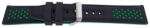  Curea silicon doua culori negru cu verde, telescop QR, 22mm -62005 - ceas-shop