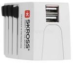 SKROSS SKR-MUVUSB hálozati adapteraljzat univerzális + 2 USB(world) (1.302930) (1.302930)
