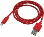 mobilNET textil adatkábel mikro USB, piros
