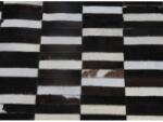 TEMPO KONDELA Covor de lux din piele, maro/negru/alb, patchwork, 201x300, KOŽA TYP 6 Covor