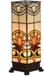 Clayre & Eef Veioza cu baza din polirasina maro si abajur din sticla Tiffany II 12x12x35 cm (5LL-5779)