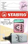 STABILO Textmarker Boss Mini Pastellove 3 culori/set, turcoaz, roz si gri, Stabilo SW070349
