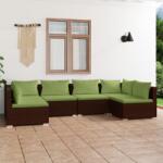 vidaXL Set mobilier de grădină cu perne, 6 piese, maro, poliratan (3101876)