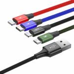 Baseus Cablu de date 4 in 1 Baseus Lightning / USB Type C / 2x micro USB 3.5A 1.2M negru (6953156278509)