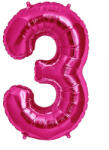  Óriás szám fólia lufi - 3 - Rózsaszín - Pink