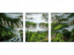 Ipicasso Set 3 picturi pe numere, cu sasiu, Cascada in munti, 50 x 120 cm (PC34050004) Carte de colorat