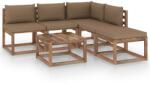 vidaXL Set mobilier de grădină cu perne, 6 piese, lemn pin tratat (3067436)