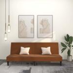 vidaXL Canapea extensibilă cu 2 locuri, maro, textil microfibră (340671) Canapea