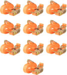 vidaXL Chingi fixare cu clichet, 10 buc, 0, 4 tone, 6mx25mm, portocaliu (142659)