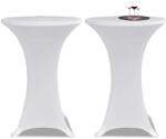 vidaXL Husă de masă cu picior Ø80 cm, 2 buc. , alb, elastic (241203)
