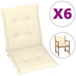 vidaXL Perne cu spătar mic, 6 buc. , crem, 100x50x3 cm, textil oxford (314133)
