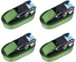 vidaXL Chingi de fixare cu clichet, 4 buc. , verde, 6 m, 800 daN (148893)