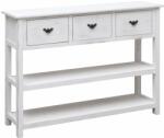 vidaXL Servantă, alb antichizat, 108x30x76 cm, lemn masiv de paulownia (338552) Comoda