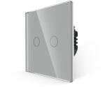 Luxion Intrerupator Dublu cu Variator si Touch din Sticla LUXION - culoare gri