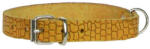 Judu 1, 5 cm széles pikkely mintás sárga bőr nyakörv (1,5 cm pikkely sárga)