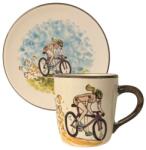 BögreManufaktúra Biciklis lány bögre és reggeliző tányér (FRJ007)