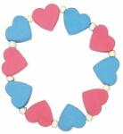 DETOA Brățară pentru copii cu inimi roz și albastre (87B505314)