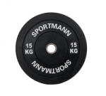 Sportmann Greutate Cauciuc Bumper Plate SPORTMANN - 15 kg 51 mm - Negru (SM1253-1)