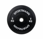 Sportmann Greutate Cauciuc Bumper Plate SPORTMANN - 5 kg 51 mm - Negru (SM1251-1)