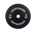 Sportmann Greutate Cauciuc Bumper Plate SPORTMANN - 10 kg 51 mm - Negru (SM1252-1)