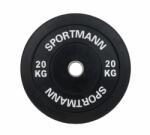 Sportmann Greutate Cauciuc Bumper Plate SPORTMANN - 20 kg 51 mm - Negru (SM1254-1)