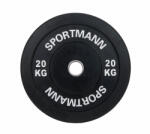 Sportmann Greutate Cauciuc Bumper Plate SPORTMANN - 20 kg 51 mm - Negru (SM1254)