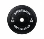 Sportmann Greutate Cauciuc Bumper Plate SPORTMANN - 5 kg 51 mm - Negru (SM1251)