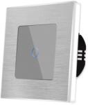 Luxion Intrerupator Simplu Wi-Fi cu Touch din Sticla si Rama de Aluminiu LUXION - culoare gri