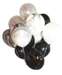 Balloons4party Set 13 baloane latex si folie negru degrade, alb si sclipici 30 cm