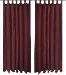 vidaXL Draperii micro-satin cu bride, 140 x 225 cm, roșu bordo, 2 buc (130363)