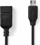Nedis CCGP60515BK02 USB-A anya - USB Micro-B apa kábel 0.2m - Fekete (CCGP60515BK02)
