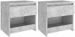 vidaXL Noptiere, 2 buc. , gri beton, 40x30x39 cm, PAL (803452) - comfy