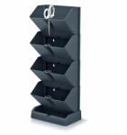 Prosperplast Ghivece decorative de flori, modular, antracit, 4x1 L, set 4 buc, 19.5x11.4x47.5 cm, Mini Cascade (IO1W200-S433)