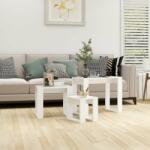 vidaXL Mese suprapuse, 3 buc. , alb, lemn compozit (808603)