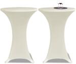 vidaXL Husă de masă cu picior Ø60 cm, 2 buc. , crem, elastic (241207)