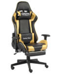 Xtreme Scaun ergonomic gaming, suport pentru picioare-Negru Auriu (167373)