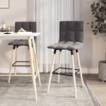 vidaXL Scaune de bar, 2 buc. , gri deschis, material textil (338654)