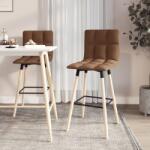 vidaXL Scaune de bar, 2 buc. , maro, material textil (338657)