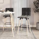 vidaXL Scaune de bar, 2 buc. , gri închis, material textil (338653)
