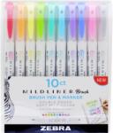 Zebra Mildliner Brush&Marker Ecsetirón készlet 05/07 mm kétvégű 10 különböző szín