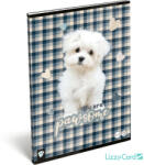 Lizzy Card kutyás tűzött füzet A/4, 32 lap sima, Pawsome, fehér kutya