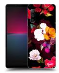 Picasee Husă neagră din silicon pentru Sony Xperia 10 IV 5G - Flowers and Berries