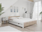  IKAROS ágy 140x200 cm, fehér/sonoma tölgy Ágyrács: Lamellás ágyrács, Matrac: Coco Maxi 20 cm matrac