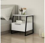 ASIR GROUP Éjjeliszekrény PAL 50x45 cm fehér/fekete 855DTE3514 (AS0672)