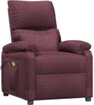 vidaXL Fotoliu de masaj rabatabil electric, violet, textil (3098437)